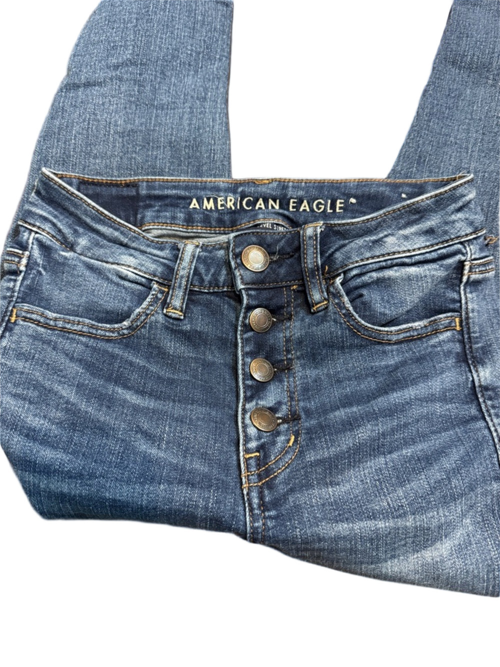 American Eagle Outfitters High-Rise Jegging Crop Distressed Skinny Jeans Size 2 - Picture 2 of 3
